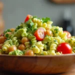 pasta avocado chickpea salad